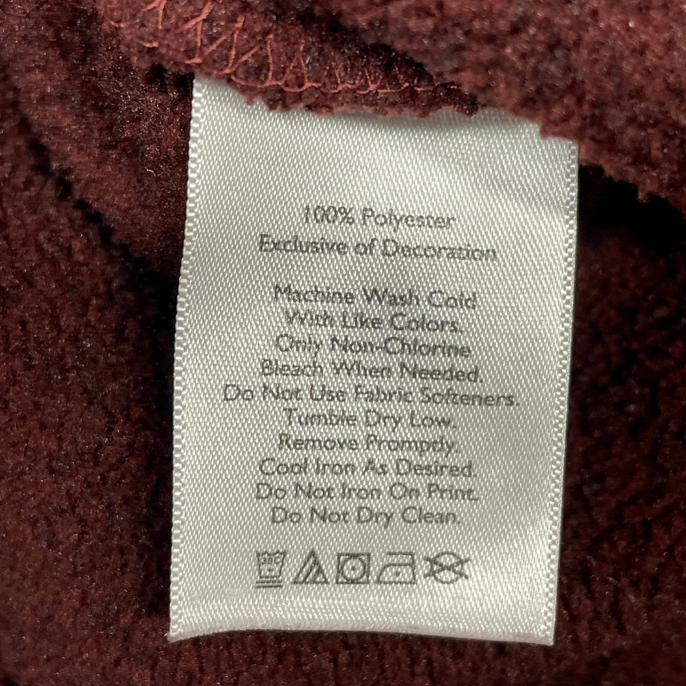 Eddie Bauer Sweater Men Large Burgundy Red Gray Raglan Fleece Lined Crewneck - Picture 9 of 10